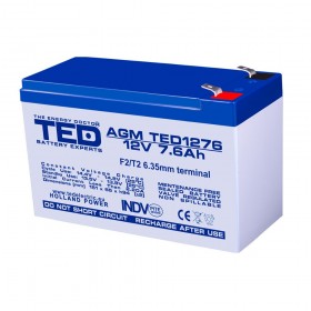TEDBATERIE AGM TED1276F2 12V 7.6Ah