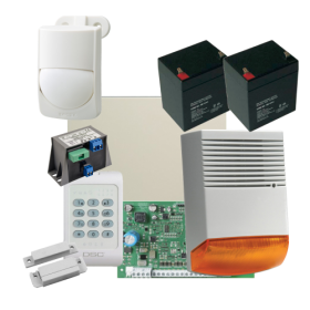 Kit alarma la efractie DSC cu sirena exterioara KIT1404EXT-BS1-OPT